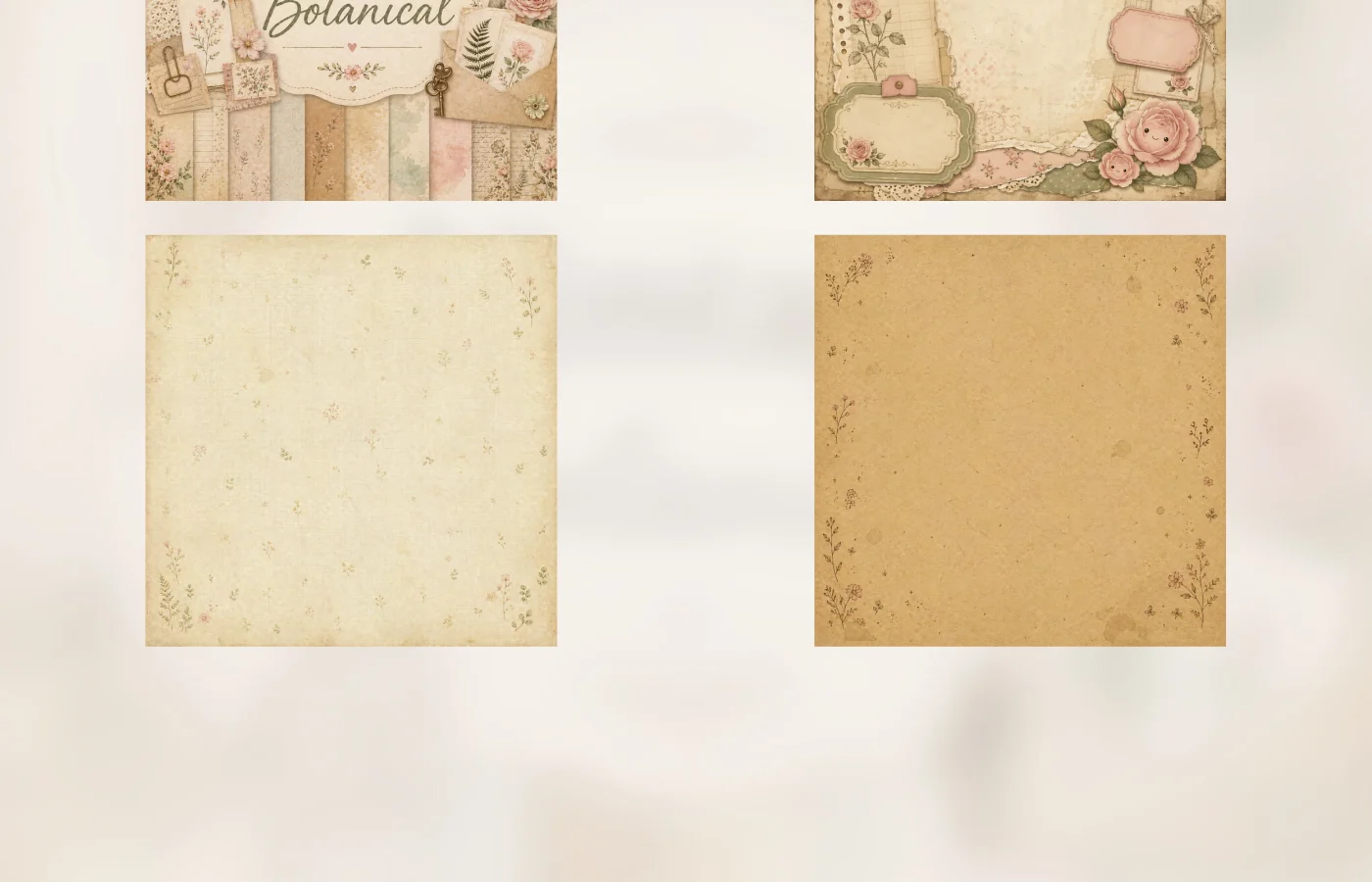 Free Vintage Botanical Scrapbook Papers | Junk Journal Printable Kit