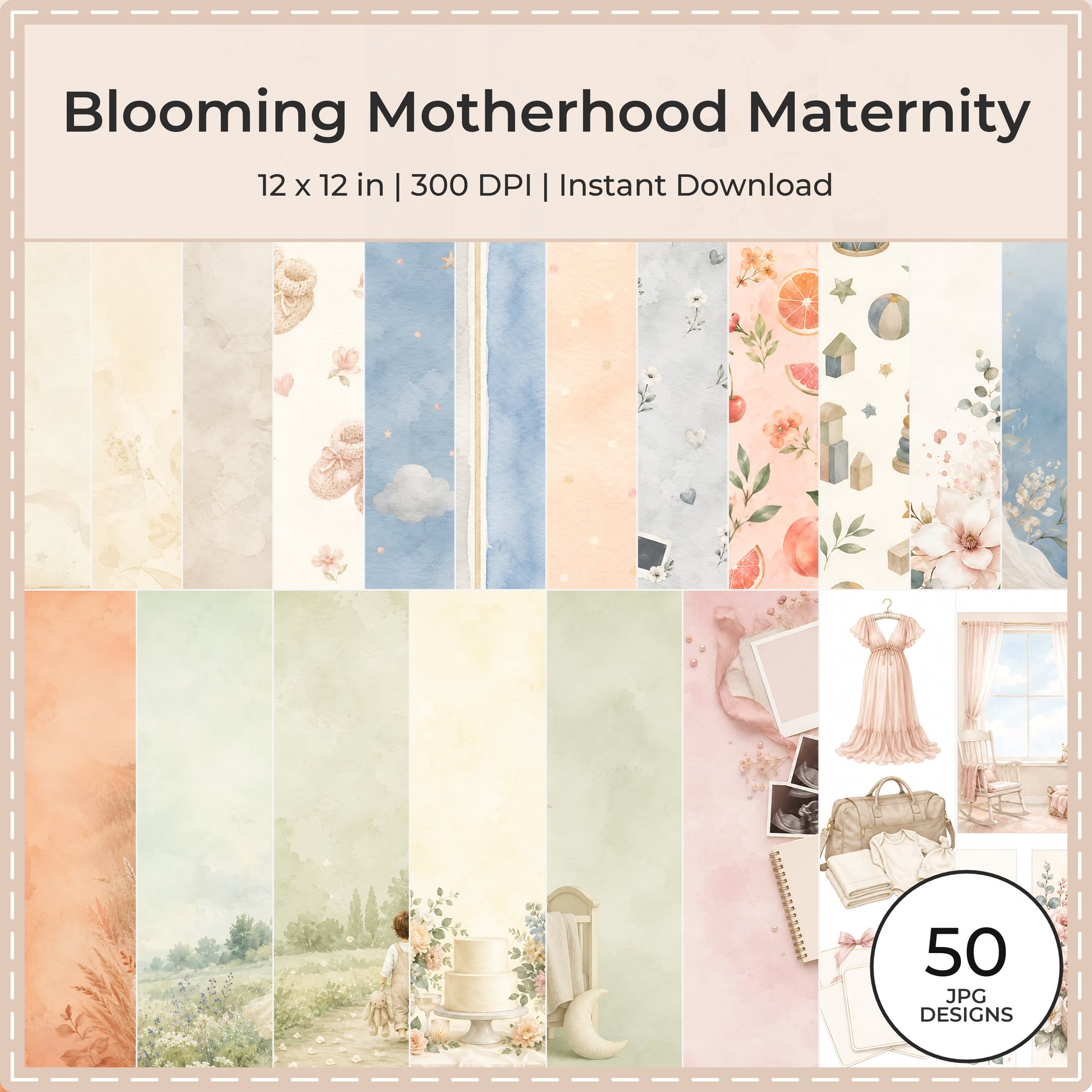 Blooming Motherhood Maternity Watercolor