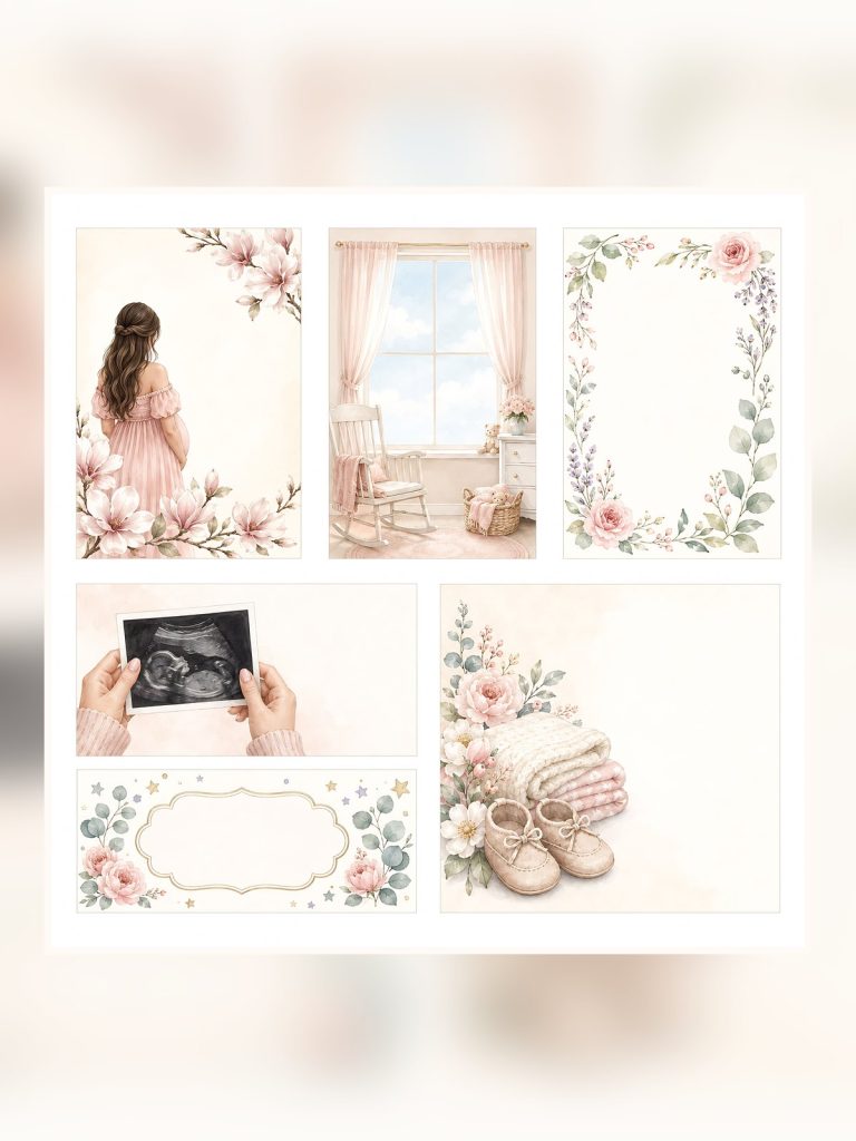 Blooming Motherhood Maternity Watercolor poster portrait