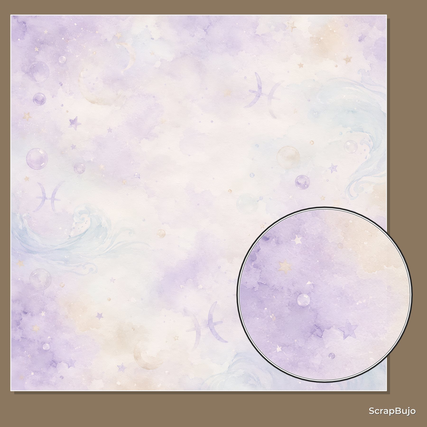 Pisces Baby Zodiac Nursery Digital Scrapbook Papers preview 5