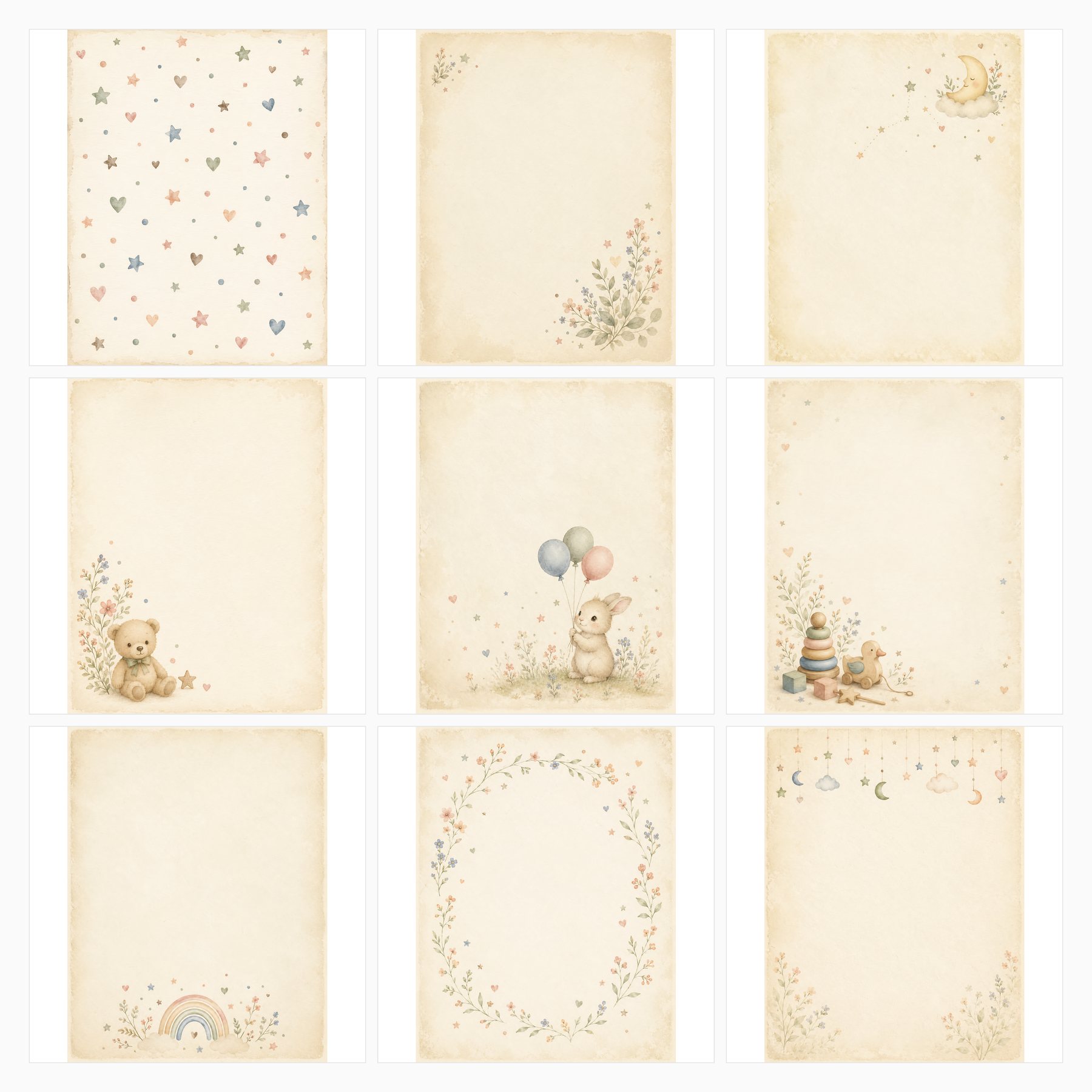 Little Moments Baby Keepsake Digital Scrapbook Papers preview 3