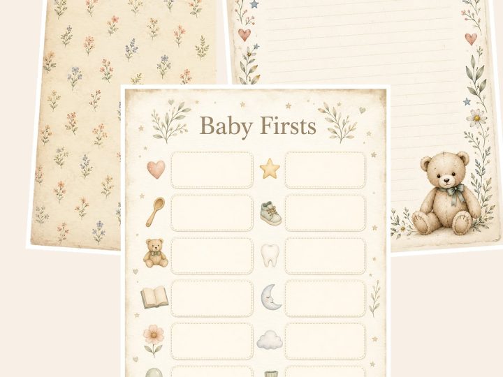 Free Little Moments Baby Keepsake Digital Scrapbook Papers – 3 Printable Scrapbook Paper Samples preview