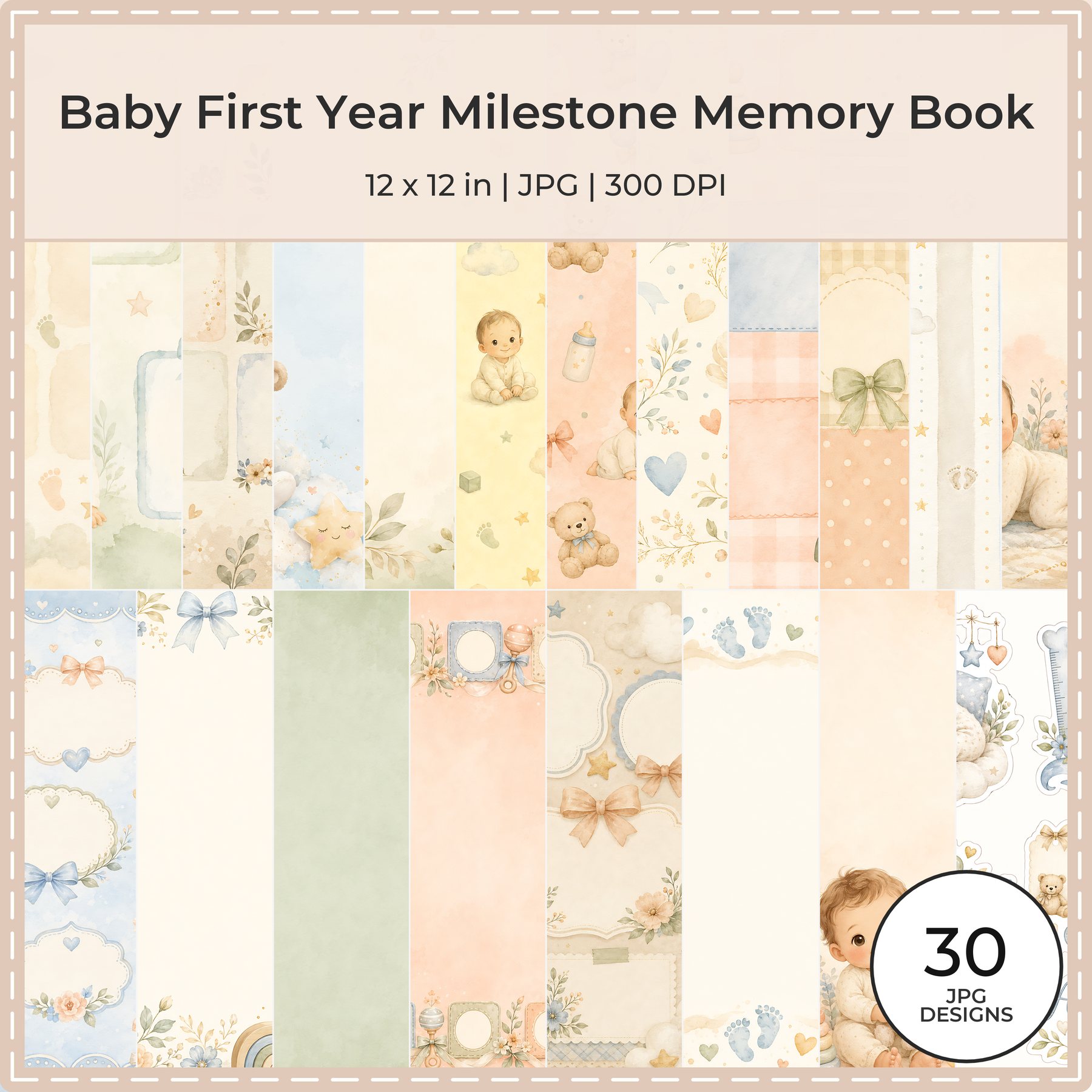 Baby First Year Milestone Memory Book