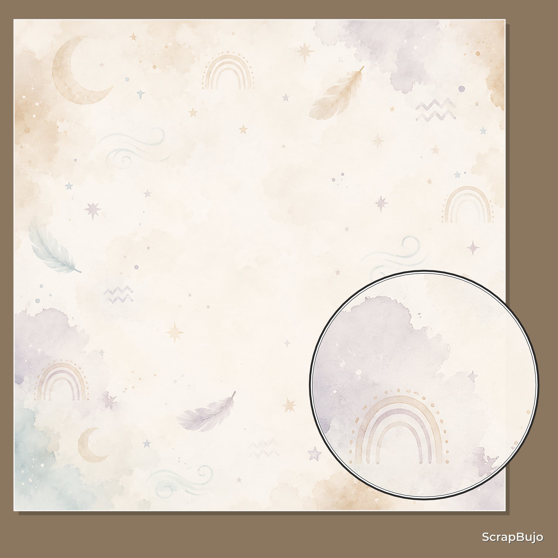 Aquarius Baby Digital Paper Zodiac Nursery preview 6