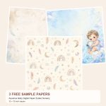 Free Aquarius Baby Digital Paper Zodiac Nursery – 3 Printable Scrapbook Paper Samples preview