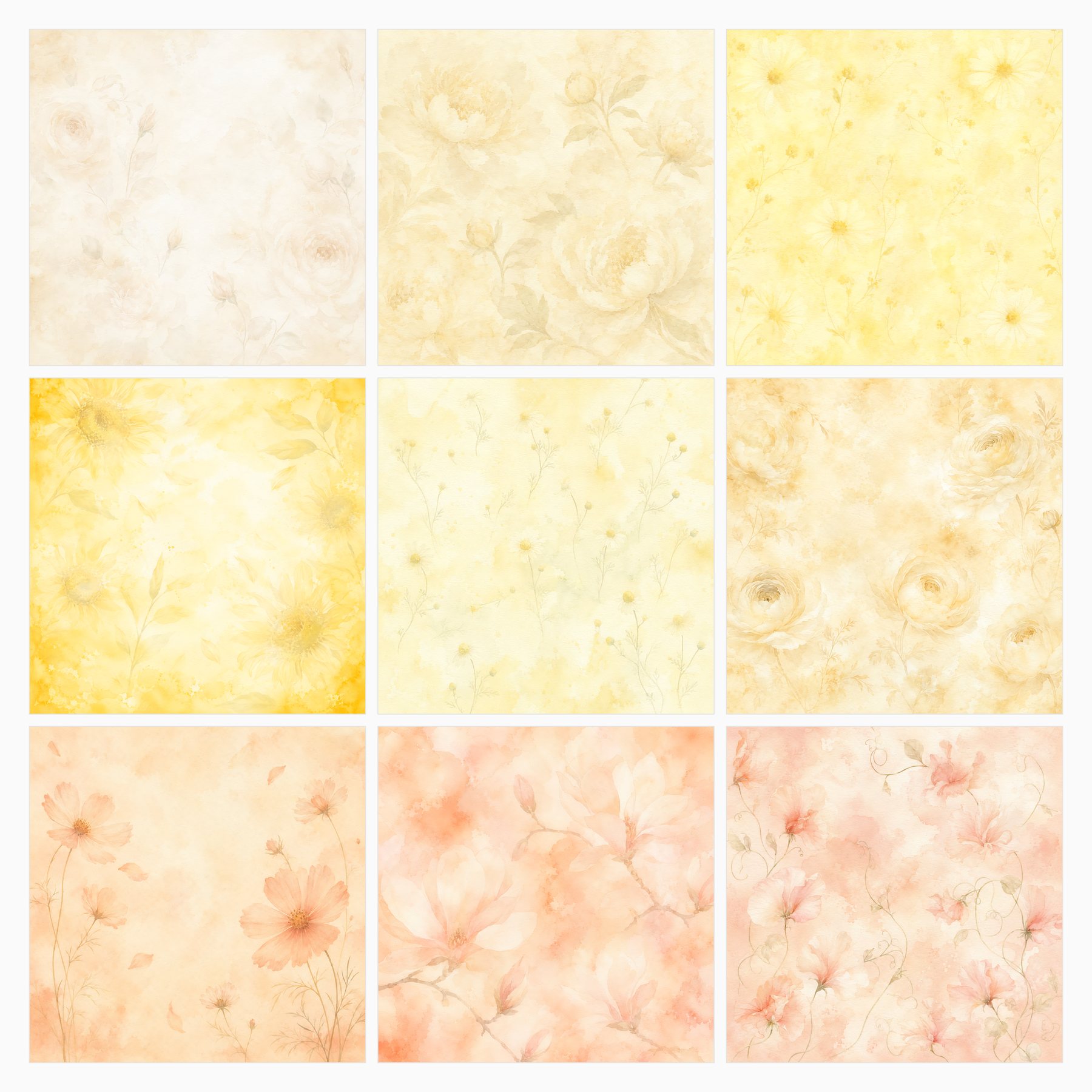 Pastel Ghosted Floral Watercolor Papers preview 2