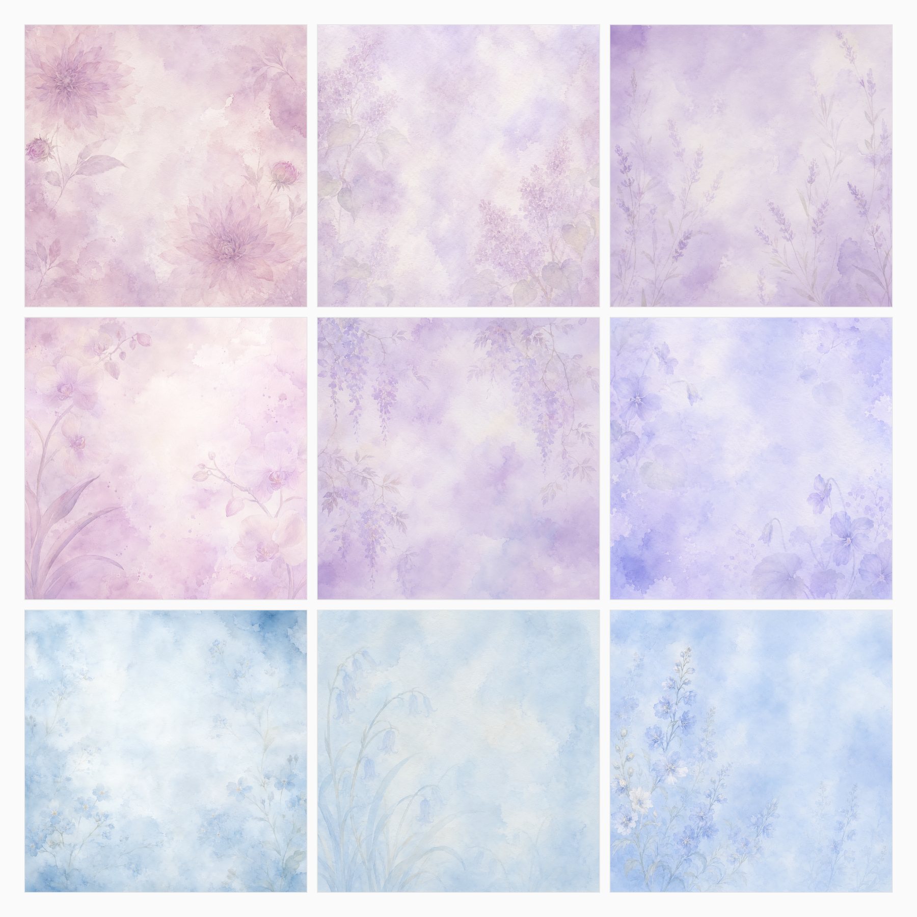 Pastel Ghosted Floral Watercolor Papers preview 4