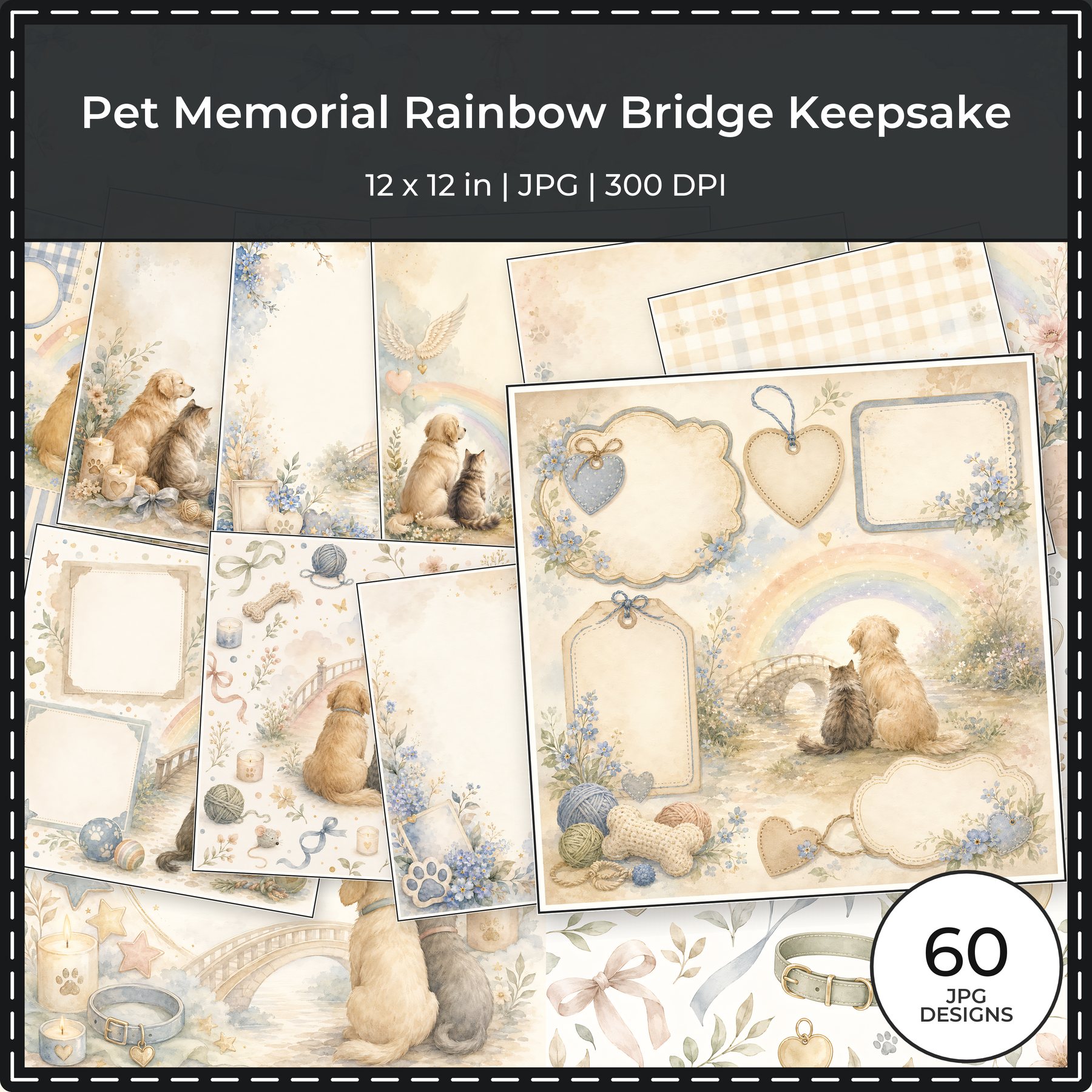 Pet Memorial Rainbow Bridge Keepsake