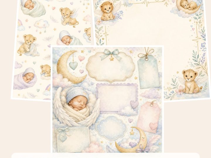 Free NICU Brave Little Fighter – 3 Printable Scrapbook Paper Samples