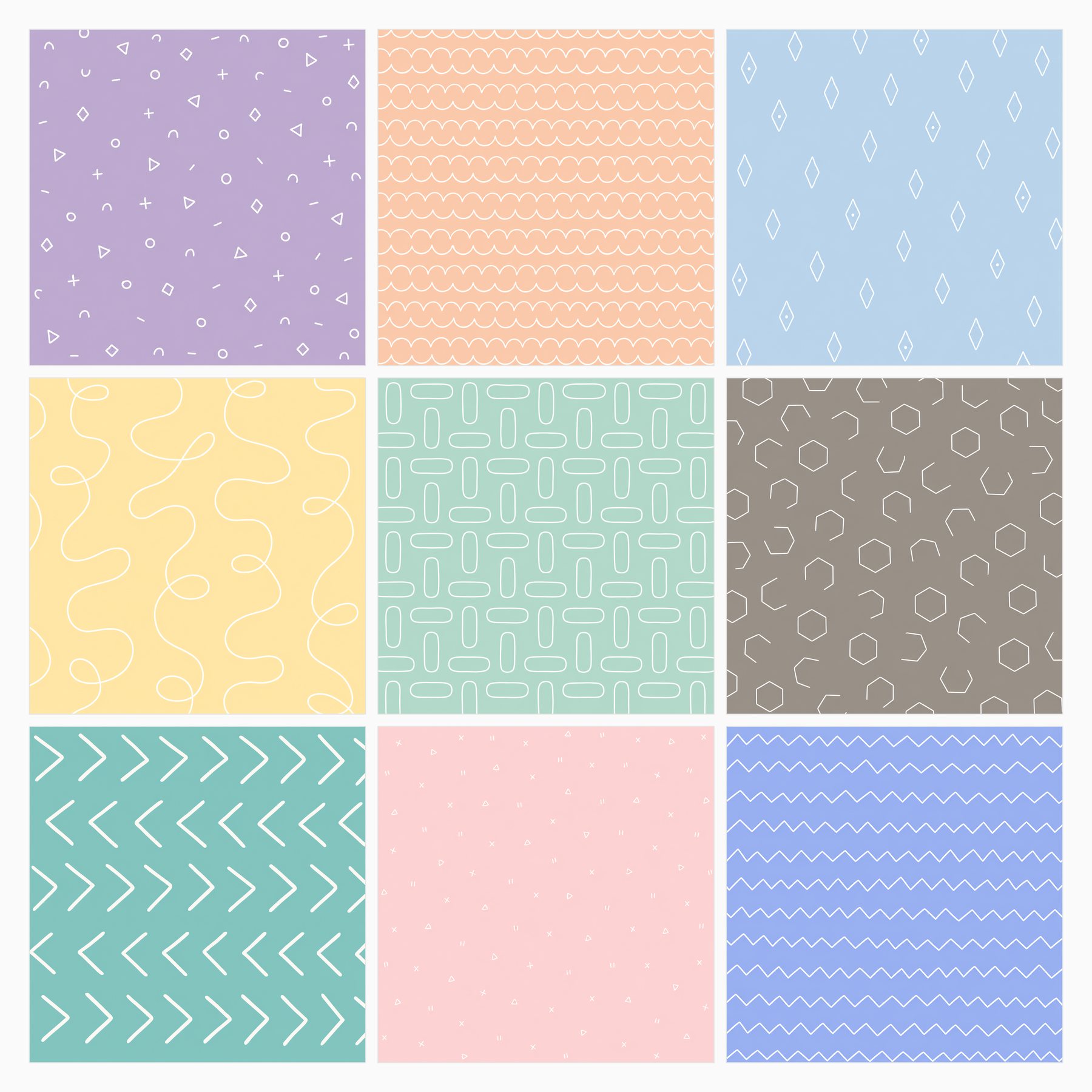 Playful Pastel Doodle Digital Scrapbook Paper preview 2