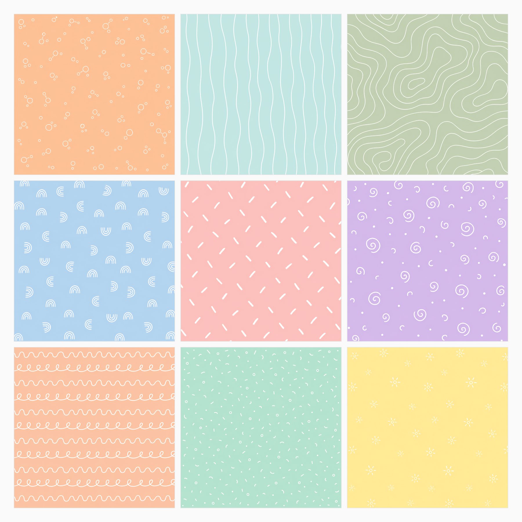 Playful Pastel Doodle Digital Scrapbook Paper preview 3