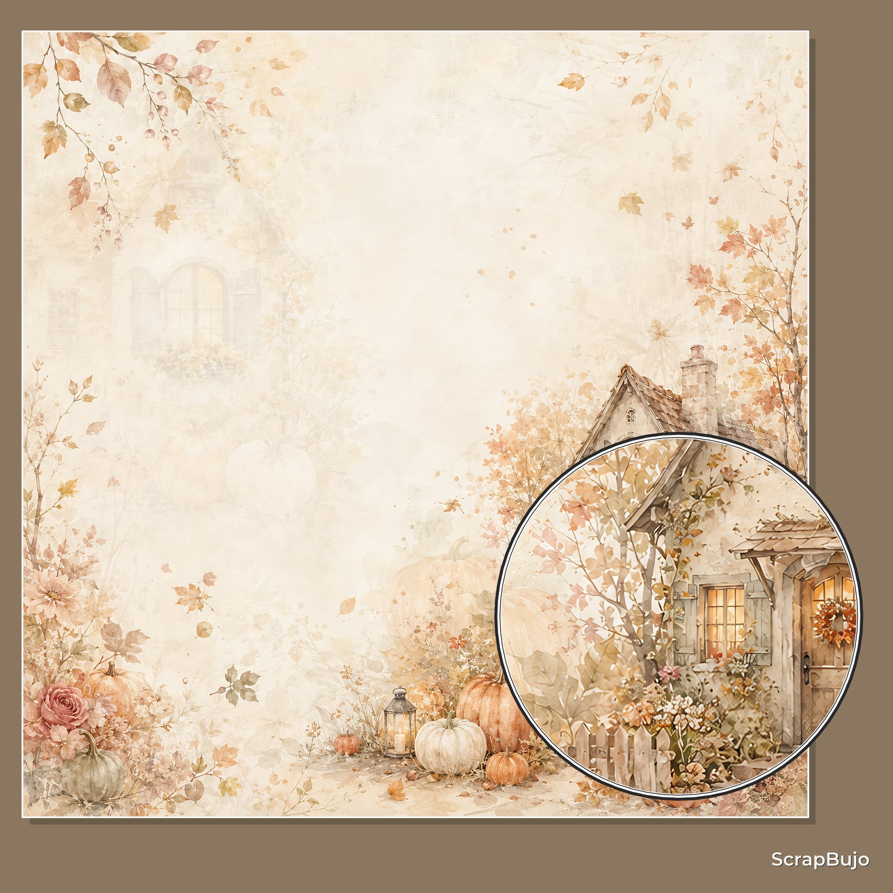 Shabby Autumn Cottage Harvest Digital Scrapbook Papers preview 5