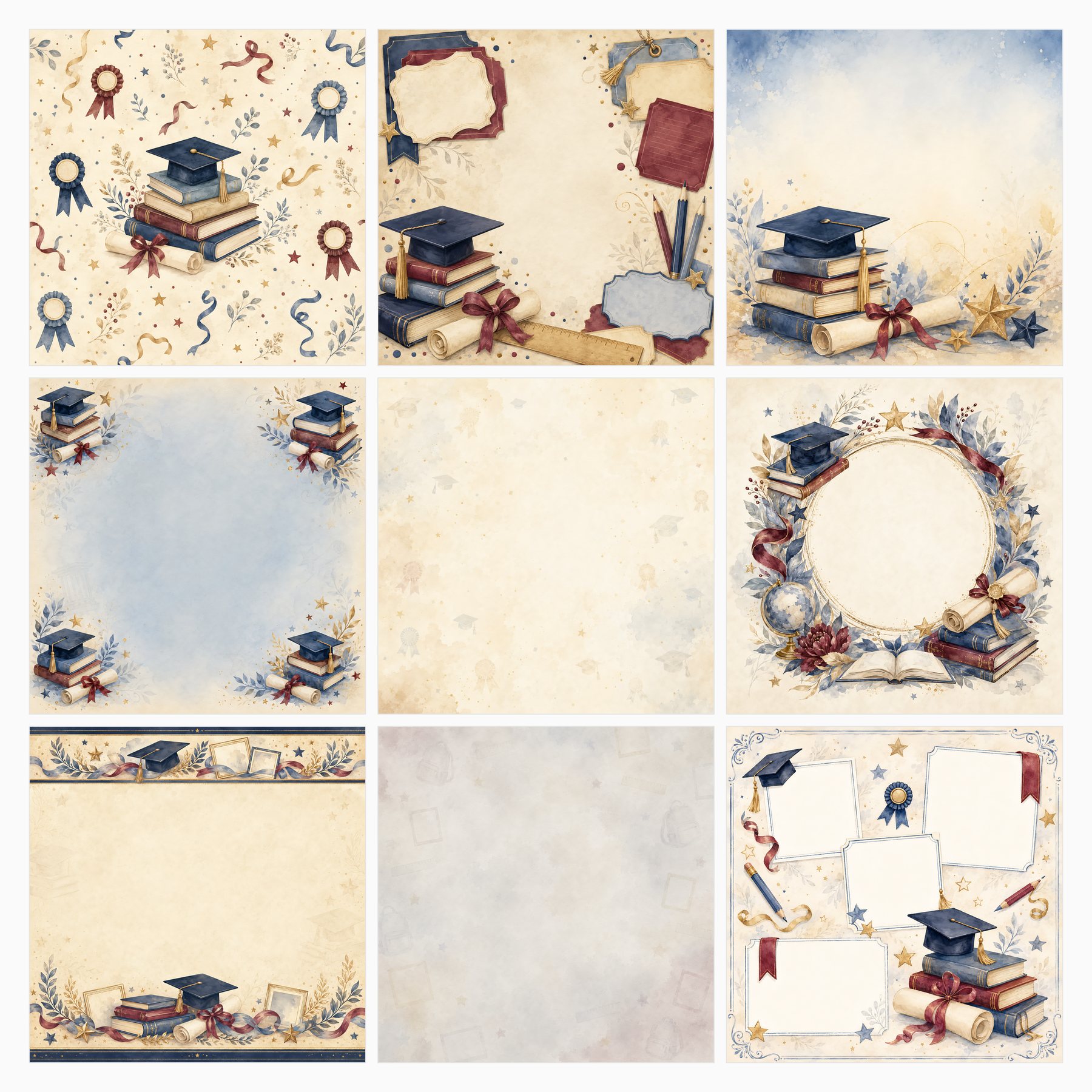 Graduation School Years Digital Scrapbook Papers preview 2