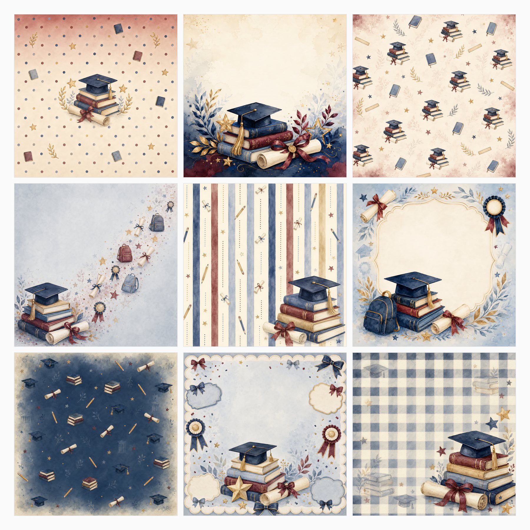 Graduation School Years Digital Scrapbook Papers preview 3