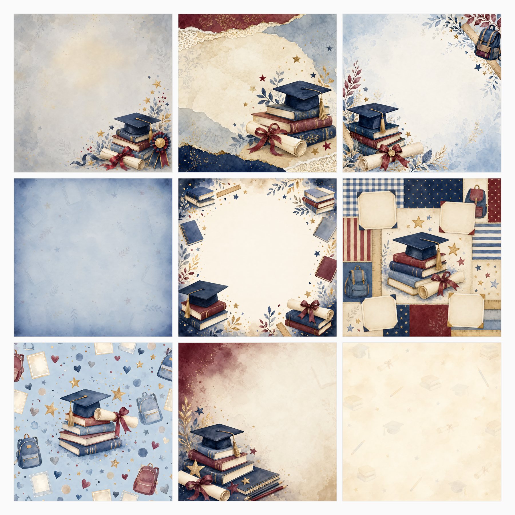 Graduation School Years Digital Scrapbook Papers preview 4
