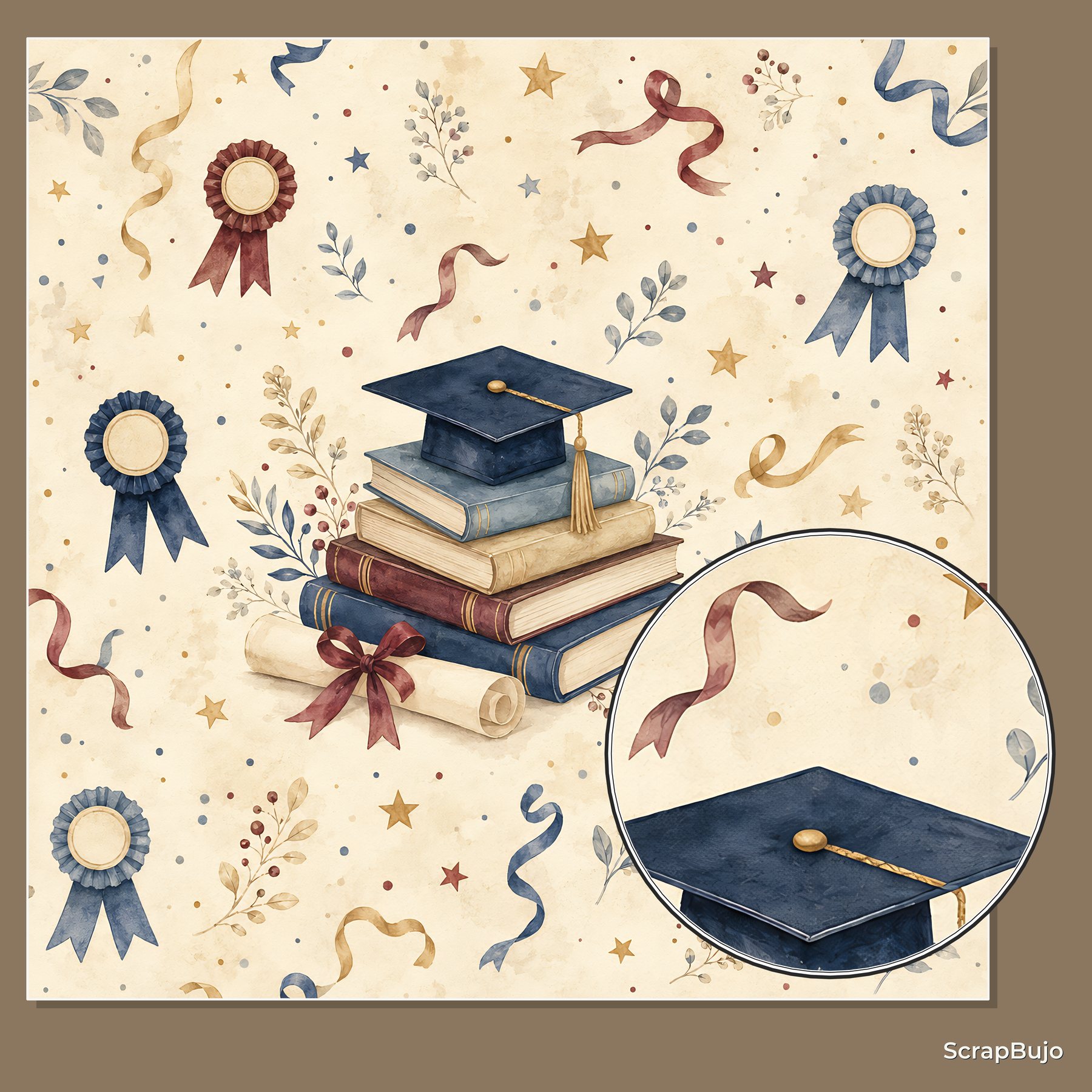 Graduation School Years Digital Scrapbook Papers preview 5