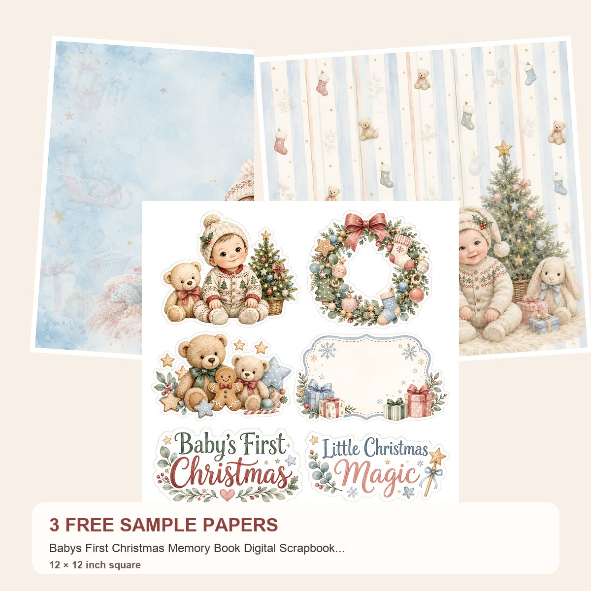 Free Babys First Christmas Memory Book – 3 Printable Samples