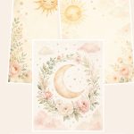 Free Little Star Nursery Watercolor – 3 Printable Scrapbook Paper Samples preview
