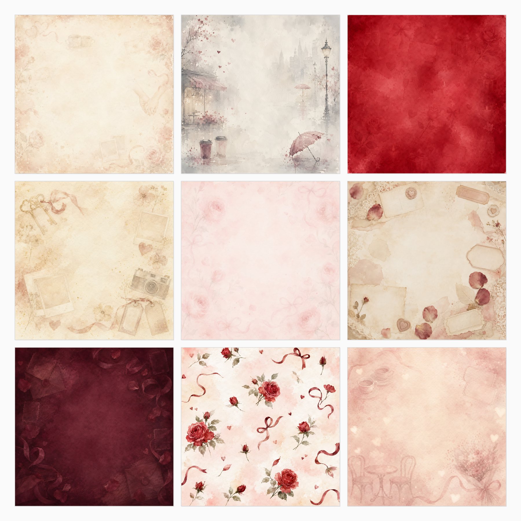 Our Story So Far Red Romance Anniversary Digital Scrapbook Paper preview 2