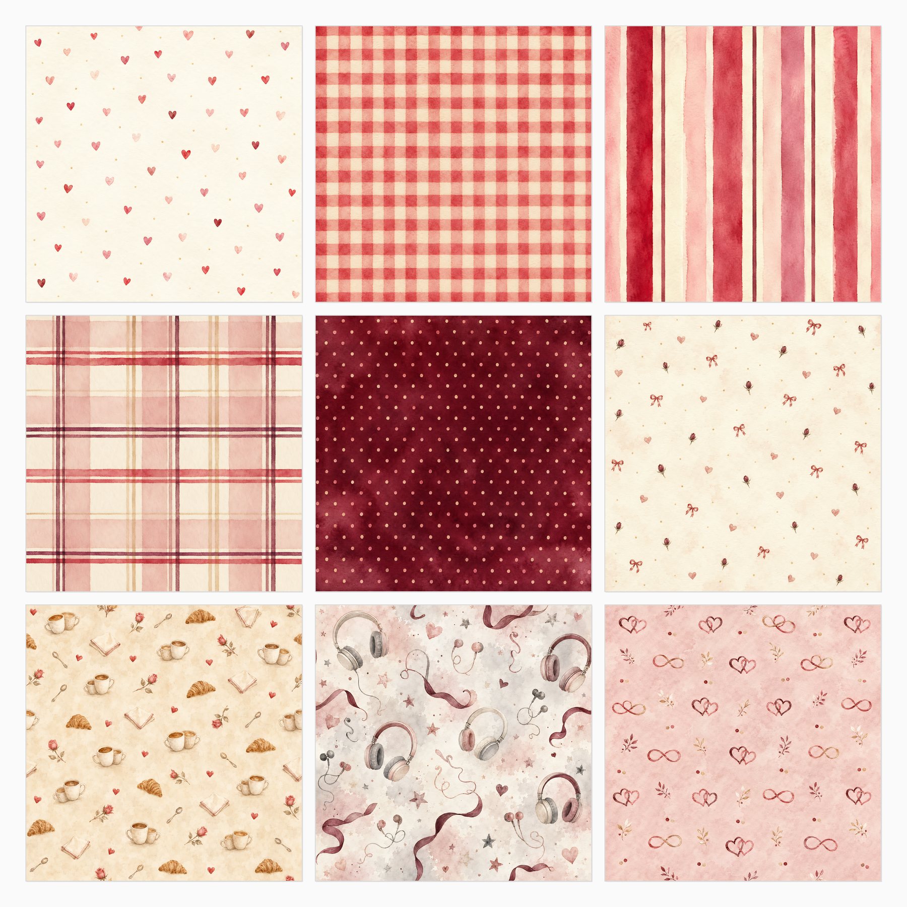 Our Story So Far Red Romance Anniversary Digital Scrapbook Paper preview 3