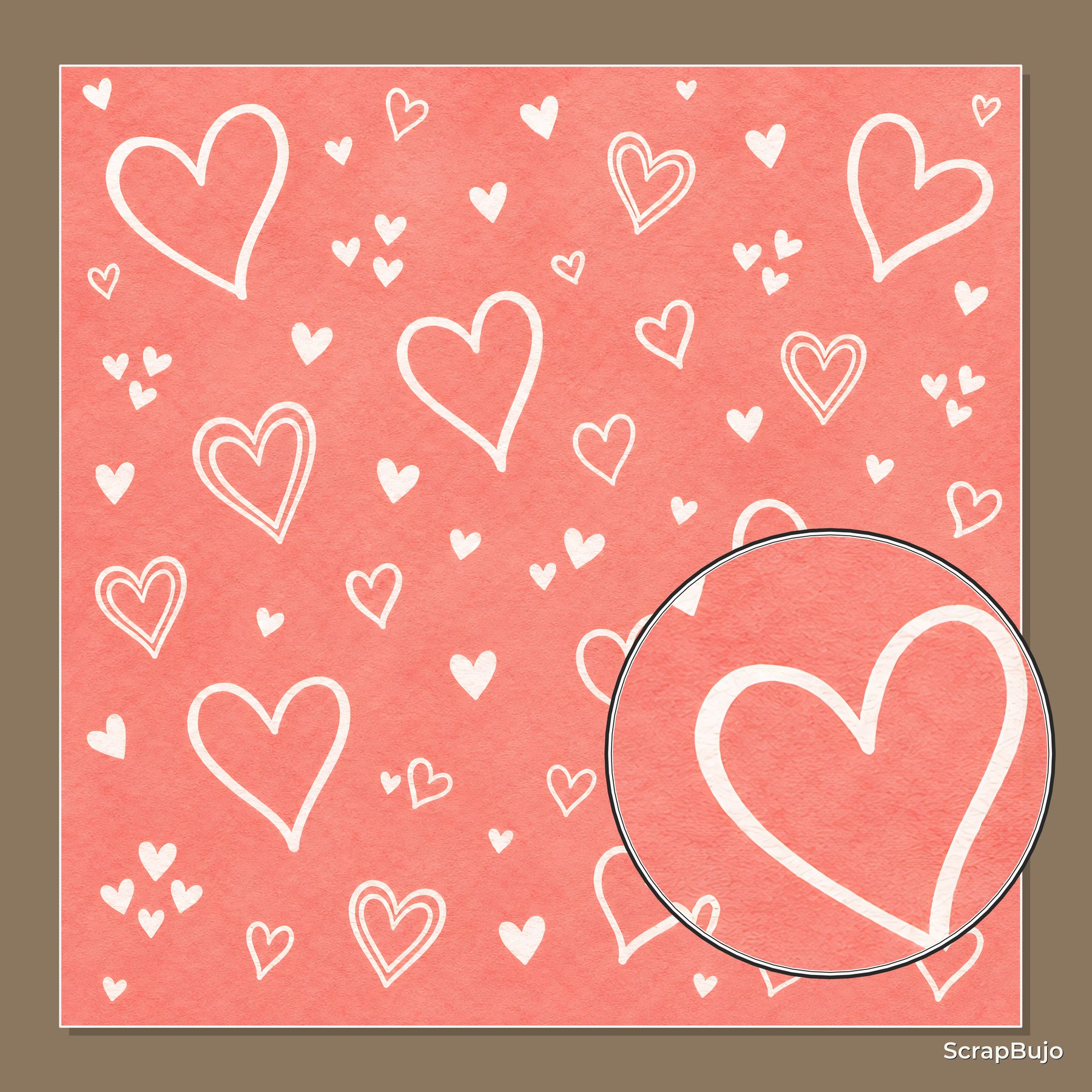 Playful Love Pastel Doodle Digital Scrapbook Paper Set preview 5