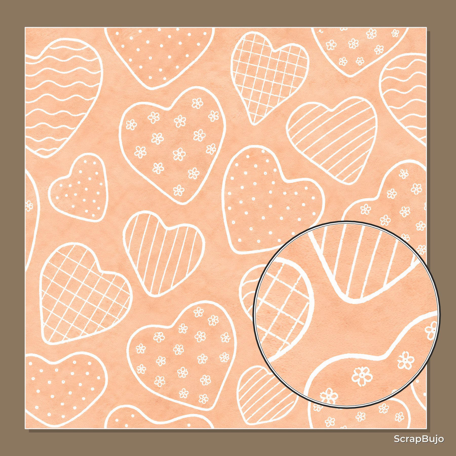 Playful Love Pastel Doodle Digital Scrapbook Paper Set preview 6