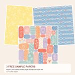 Free Playful Love Pastel Doodle – 3 Printable Scrapbook Paper Samples preview