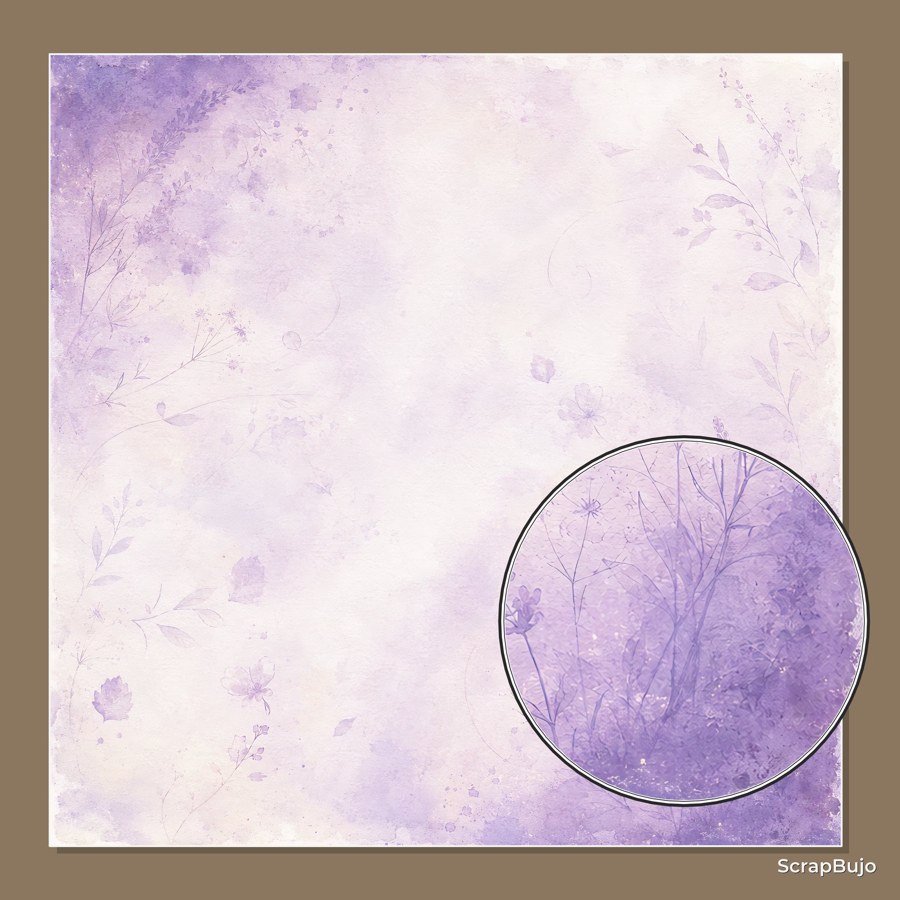 Purple Watercolor Garden Digital Scrapbook Paper preview 5