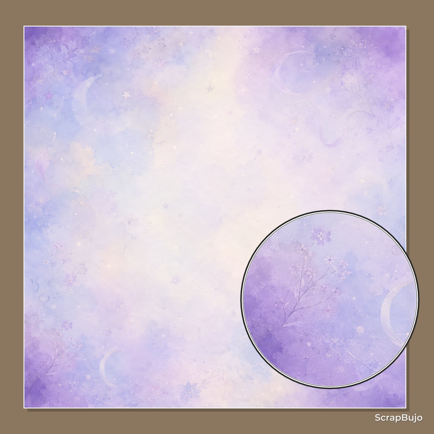 Purple Watercolor Garden Digital Scrapbook Paper preview 6