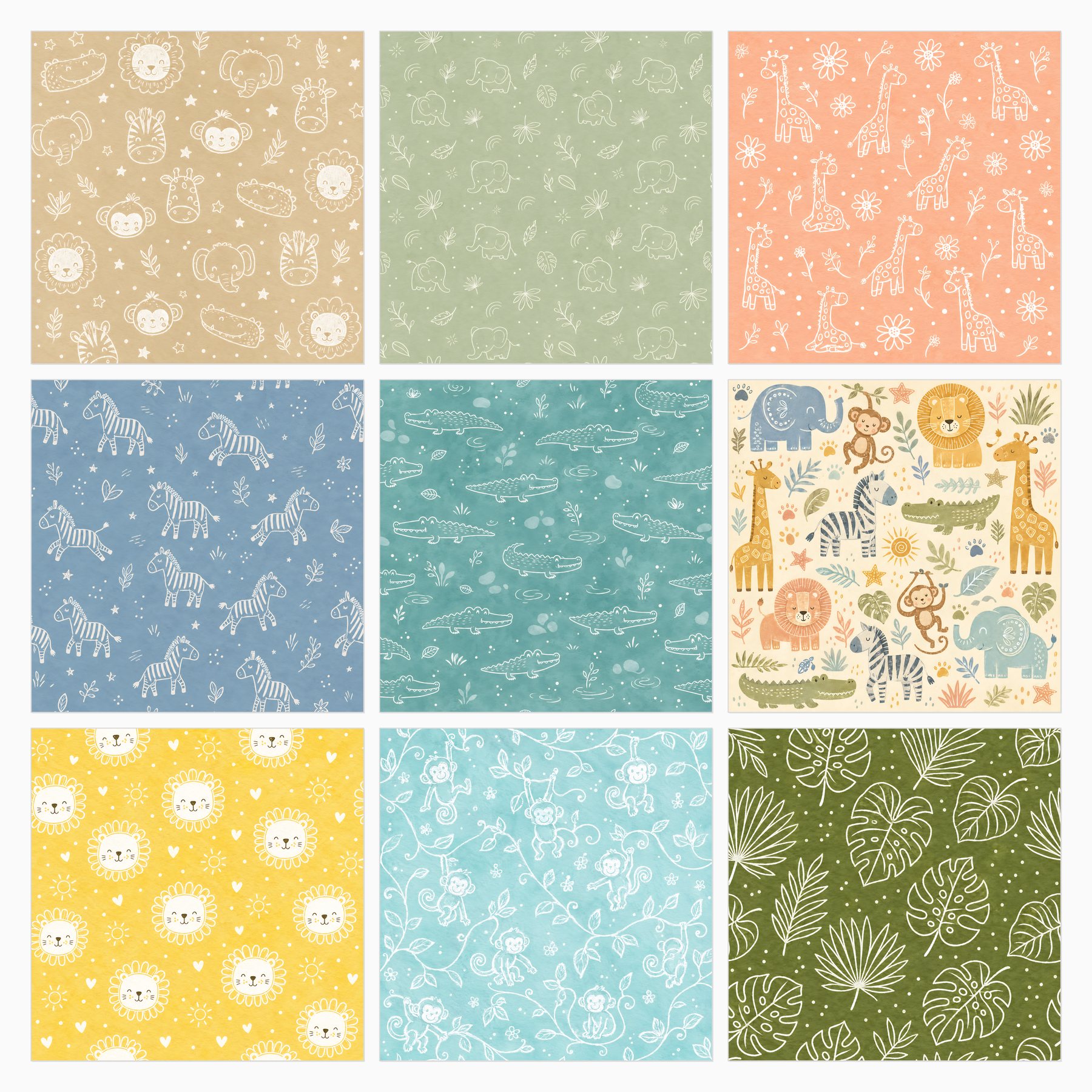 Playful Safari Pastel Doodle preview 2
