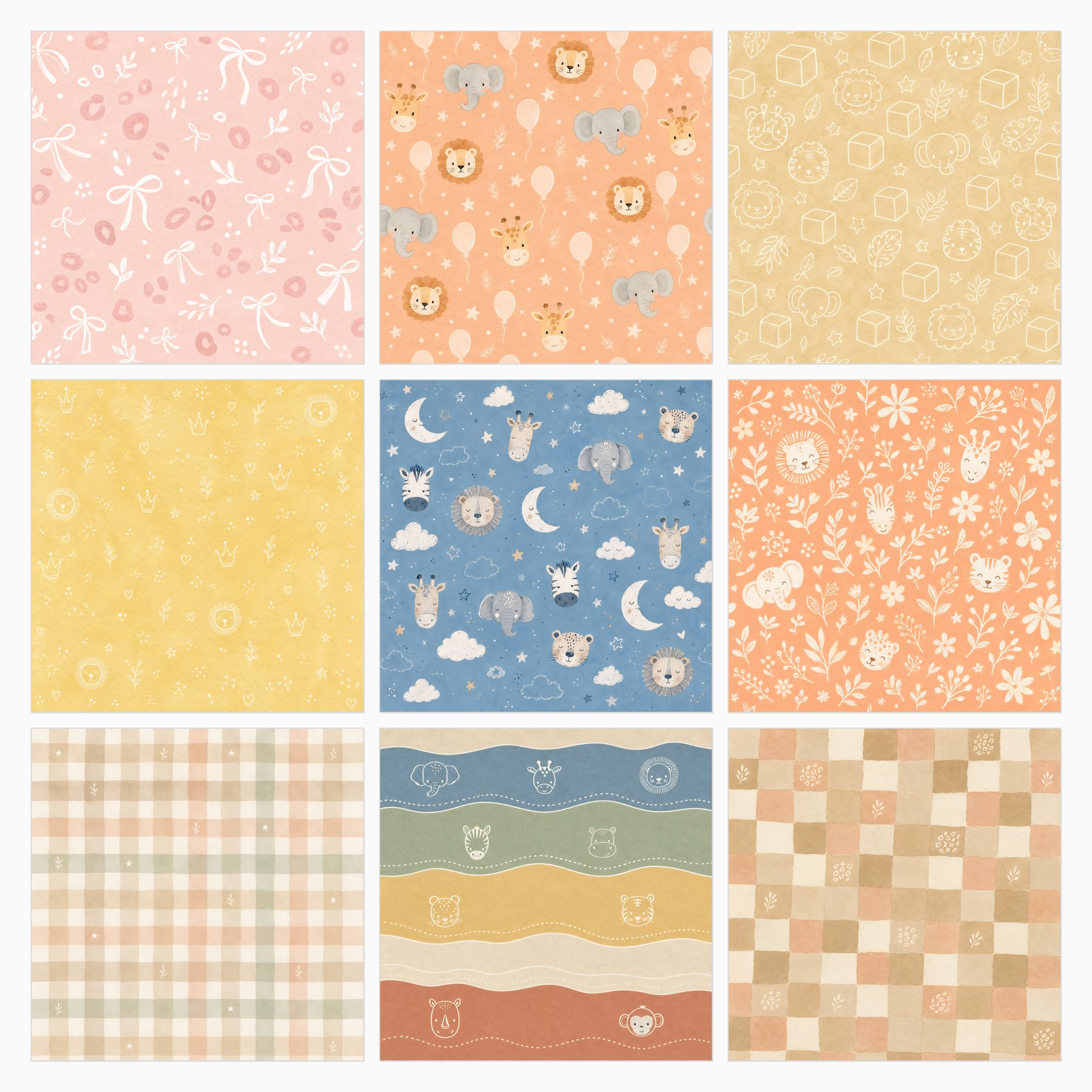 Playful Safari Pastel Doodle preview 4