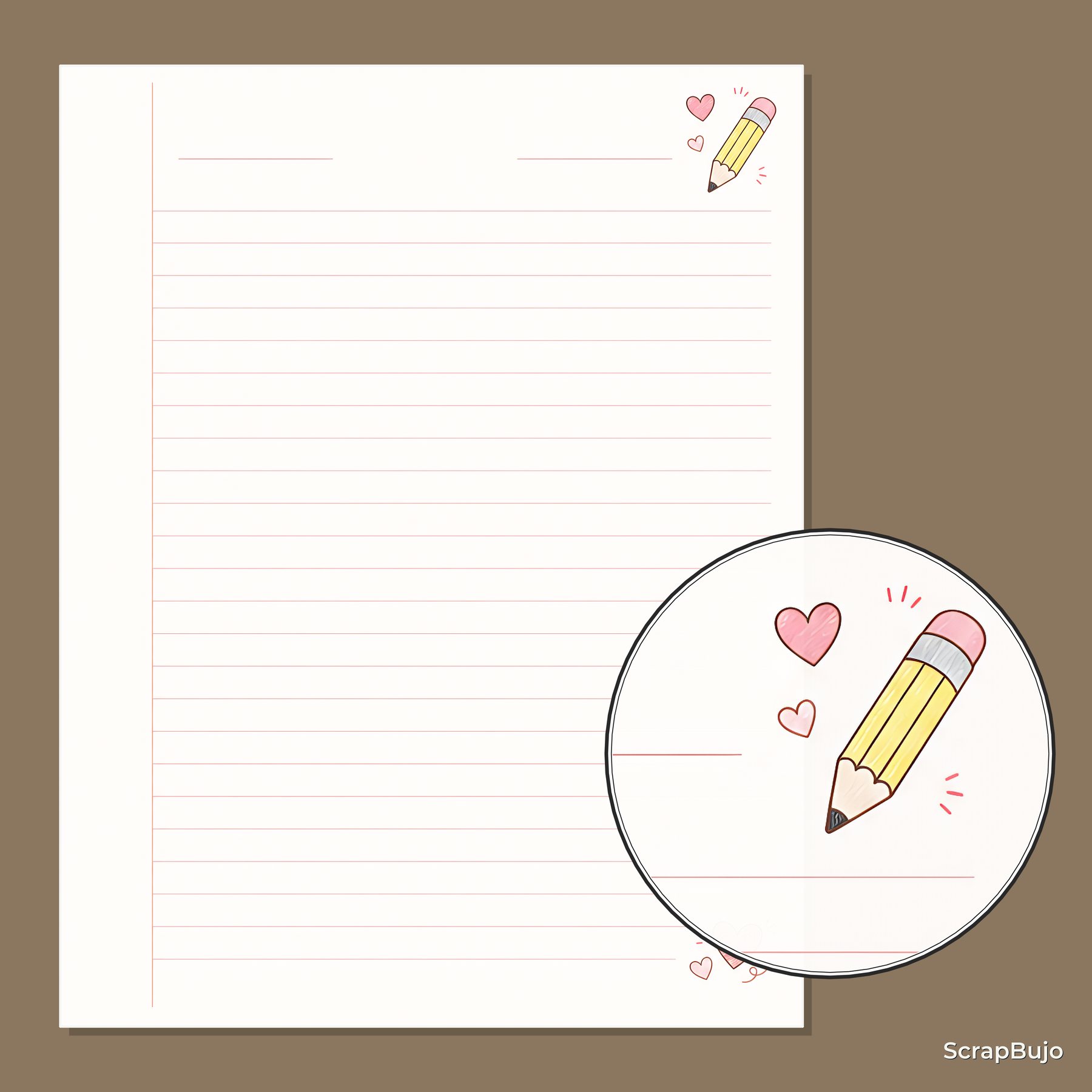 Pastel School Notebook Printable Paper Kit preview 5