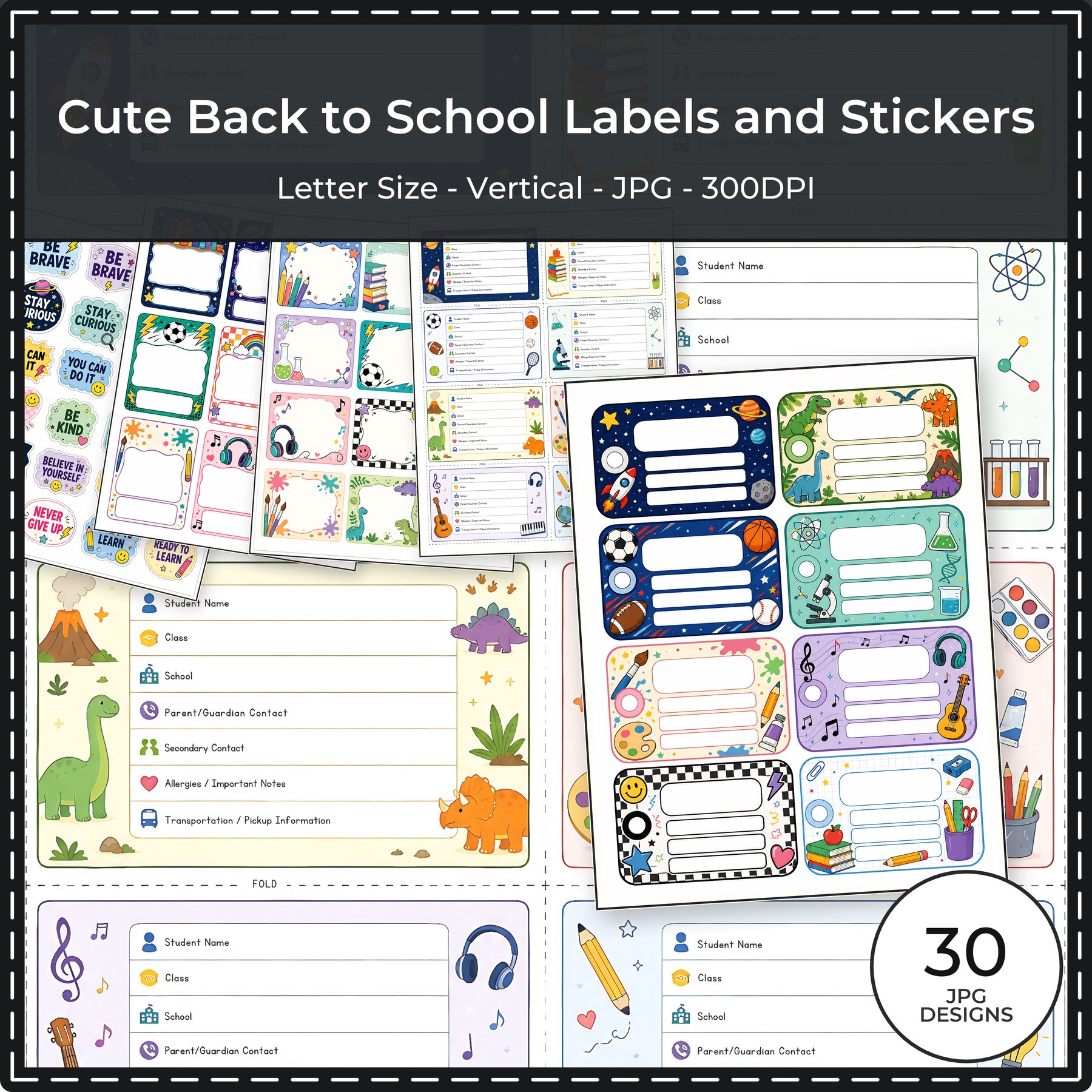 Cute Back to School Labels and Stickers
