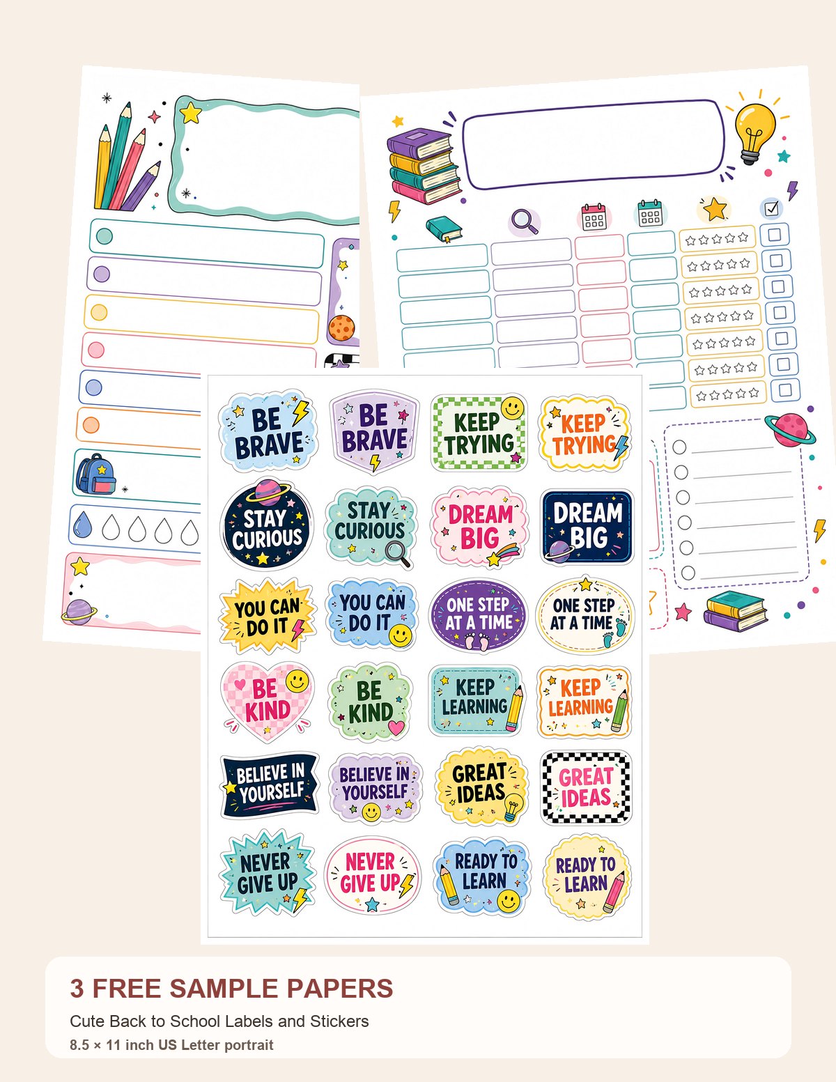 Free Cute Back to School Labels and Stickers – 3 Samples