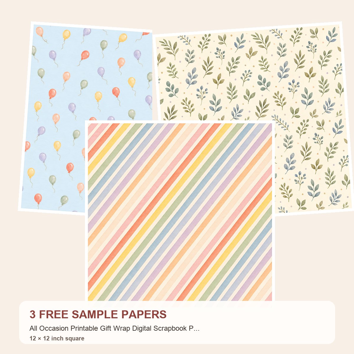 Free All Occasion Printable Gift Wrap – 3 Printable Scrapbook Paper Samples