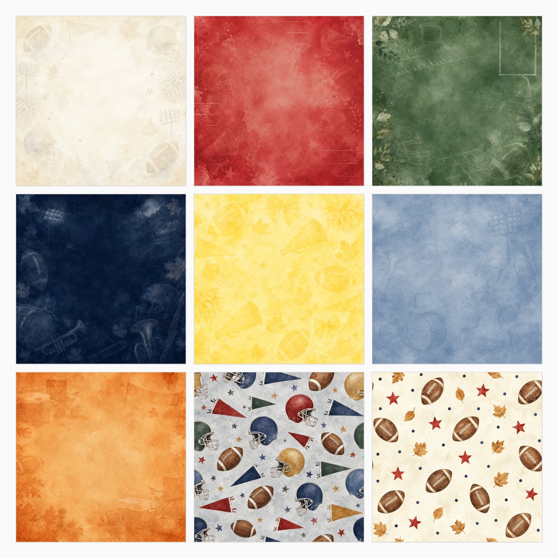 Game Day Football Homecoming Tailgate Digital Scrapbook Papers preview 2