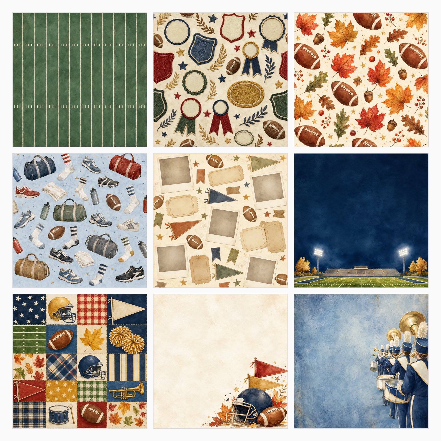 Game Day Football Homecoming Tailgate Digital Scrapbook Papers preview 4