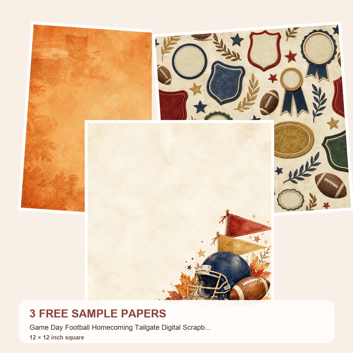 Free Game Day Football Homecoming Tailgate Scrapbook Samples