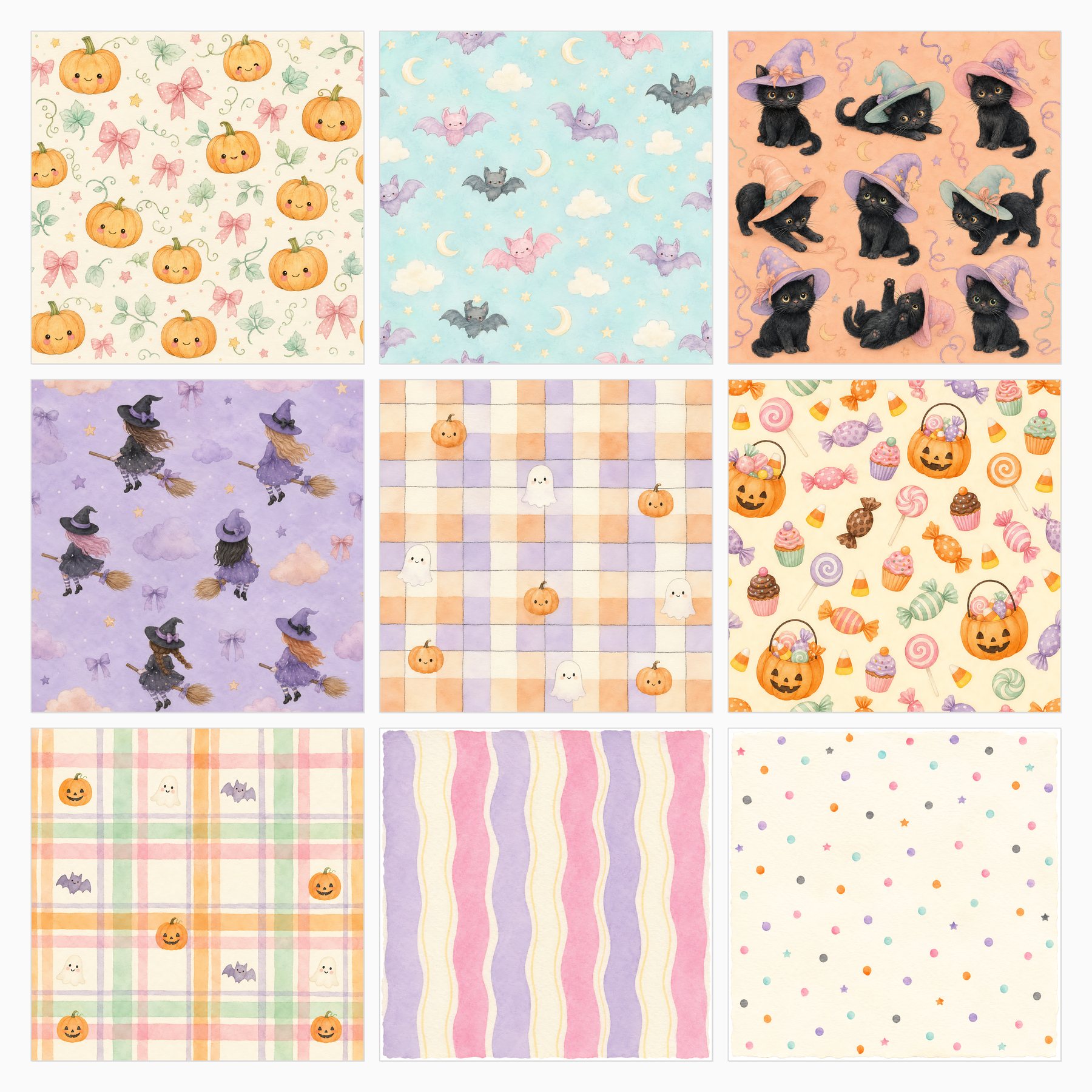 Sweet Spooky Cute Halloween Digital Scrapbook Paper preview 3