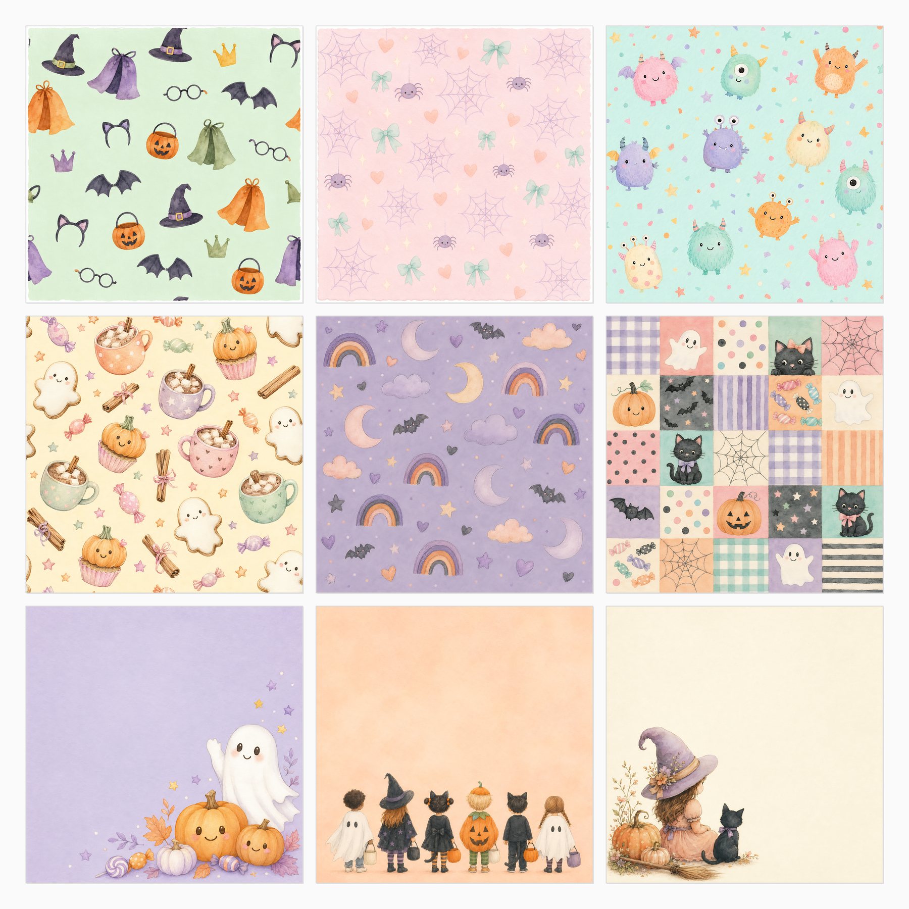 Sweet Spooky Cute Halloween Digital Scrapbook Paper preview 4