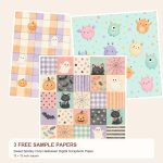 Free Sweet Spooky Cute Halloween – 3 Printable Scrapbook Paper Samples preview
