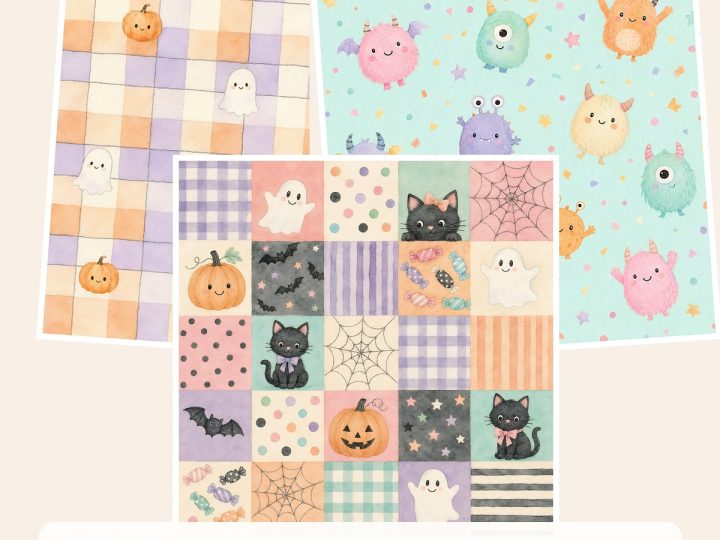 Free Sweet Spooky Cute Halloween – 3 Printable Scrapbook Paper Samples preview