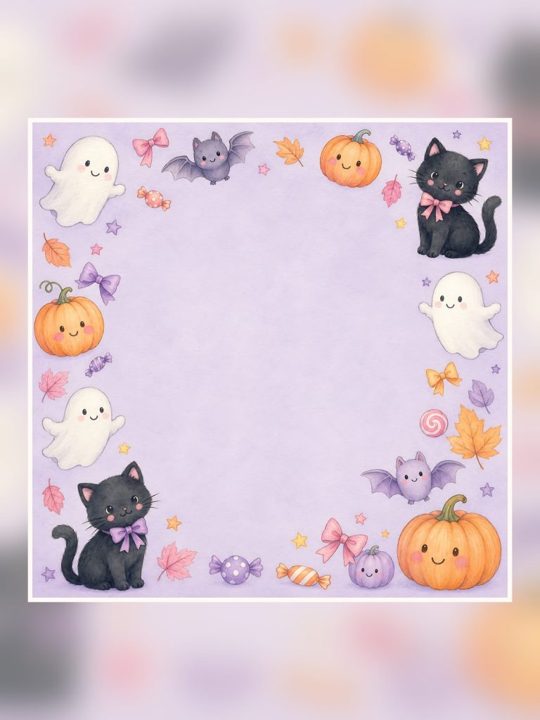 Sweet Spooky Cute Halloween Digital Scrapbook Paper poster portrait
