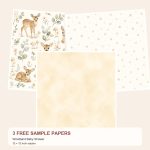 Free Woodland Baby Shower – 3 Printable Scrapbook Paper Samples preview