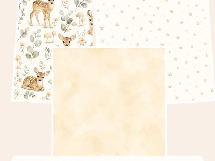 Free Woodland Baby Shower – 3 Printable Scrapbook Paper Samples preview