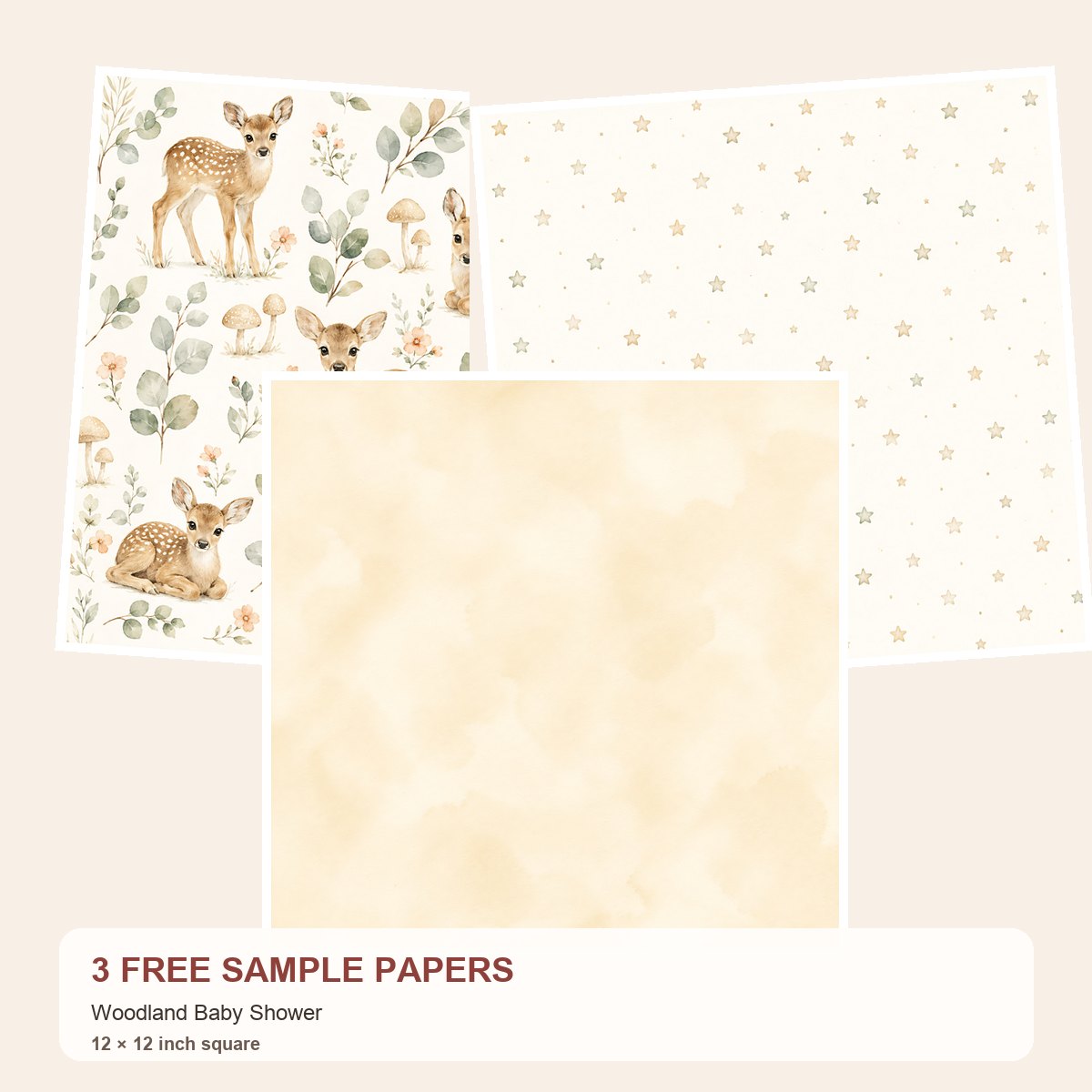 Free Woodland Baby Shower – 3 Printable Scrapbook Paper Samples