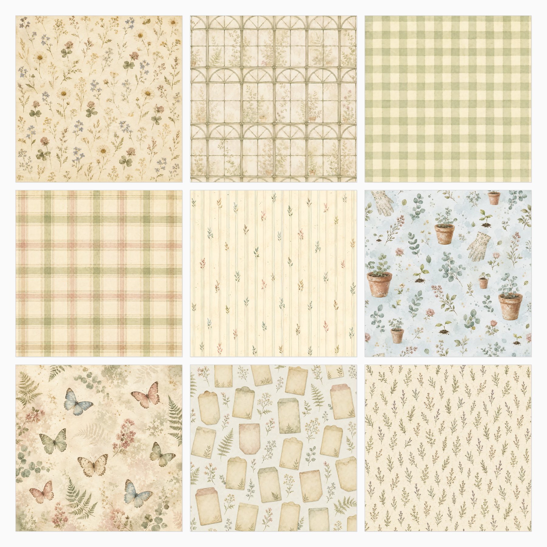 Greenhouse Herbarium Vintage Botanical Scrapbook Bundle preview 3
