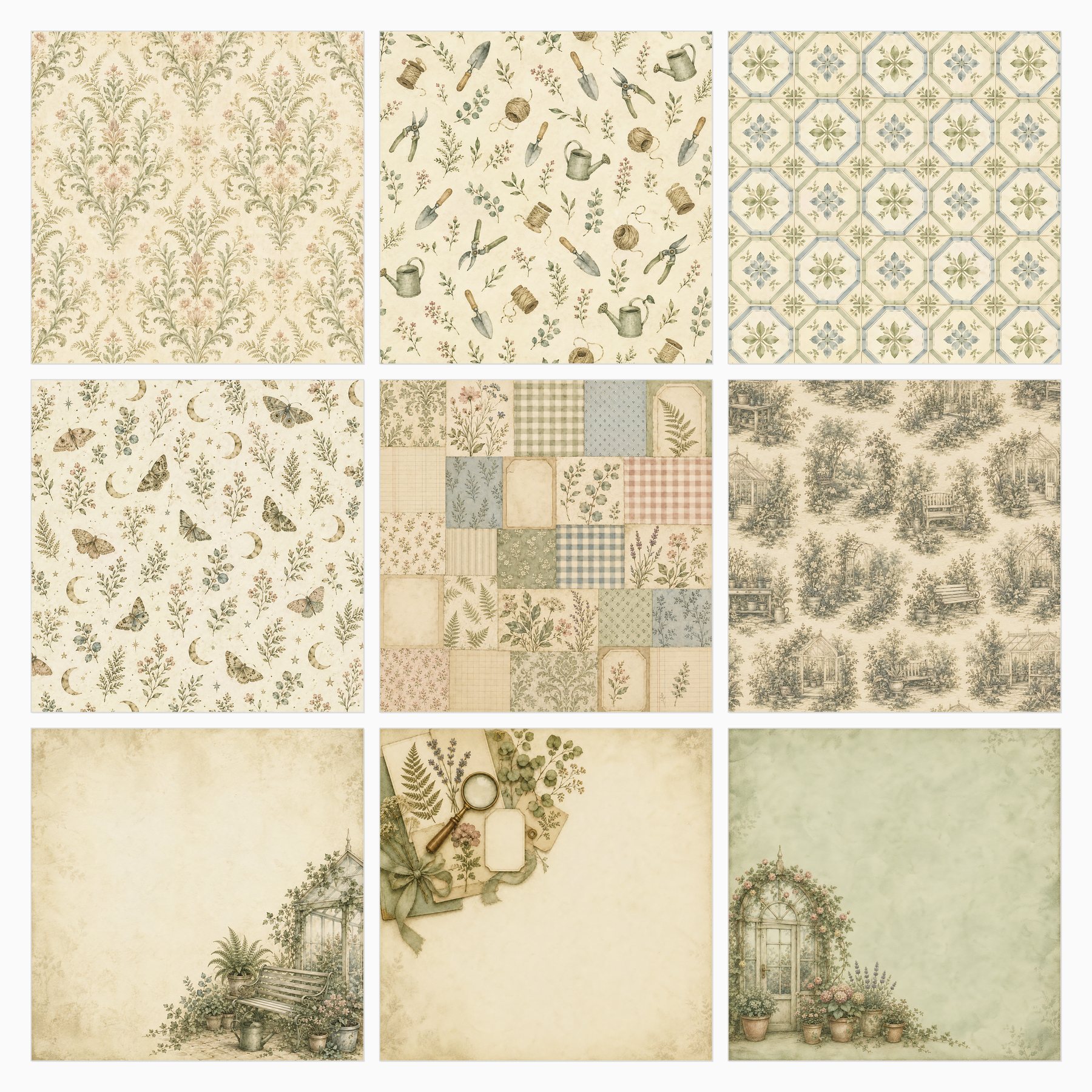 Greenhouse Herbarium Vintage Botanical Scrapbook Bundle preview 4
