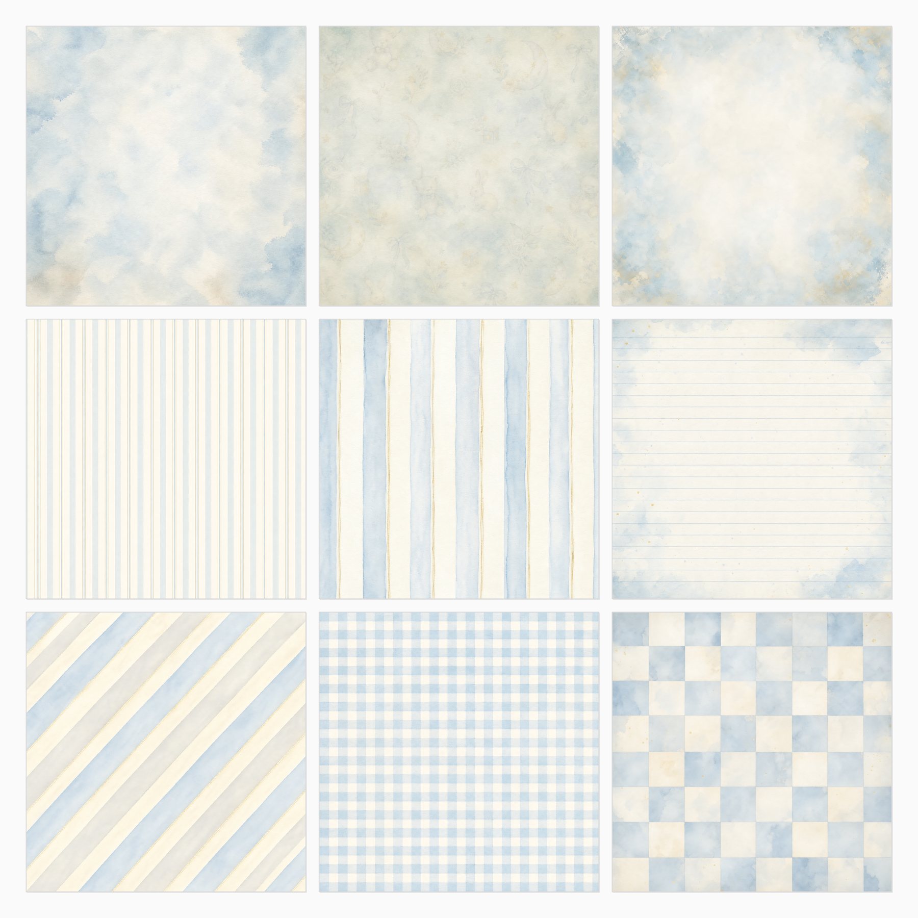 Baby Blue Heirloom Digital Scrapbook Paper preview 2