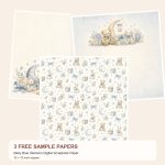 Free Baby Blue Heirloom – 3 Printable Scrapbook Paper Samples preview